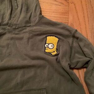 Green Hoodie with Bart Simpson Patch